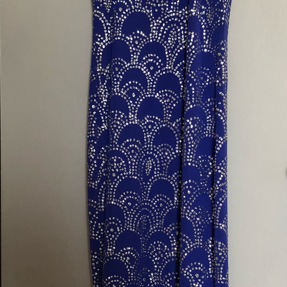 PATRA Blue Dress w/Silver Glitter Sz 8 Stunning! - Picture 7 of 9